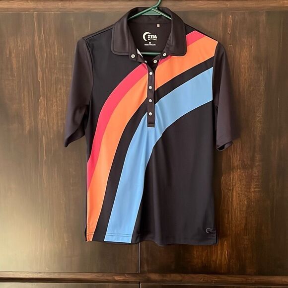 ZYIA Rainbow Clubhouse Polo Womens Medium - Picture 2 of 6